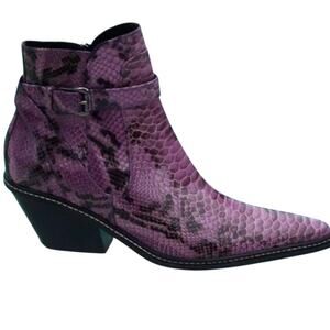 Donald Pliner Western Couture Vino Python Patent Leather Boot Shoe New NWT $525